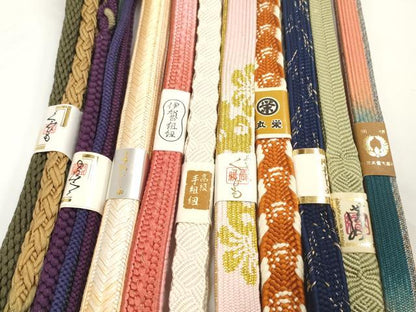 平和屋着物●和装小物　帯締め10本セット　伊賀の組紐　組紐　高麗組　金糸　逸品　未使用　DABC1844zzz