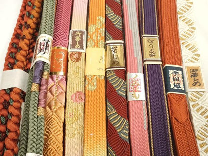 平和屋着物●和装小物　帯締め10本セット　礼装用　組紐　高麗組　金糸　逸品　未使用　DABC1846zzz