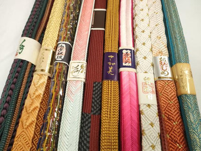 平和屋着物●和装小物　帯締め10本セット　礼装用　手組紐　高麗組　金糸　逸品　未使用　DABC1847zzz