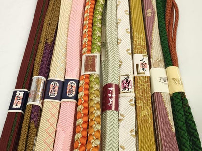 平和屋着物●和装小物　帯締め10本セット　礼装用　手組紐　高麗組　笹浪組　草木染　金糸　逸品　未使用　DABC1849zzz