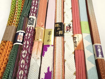 平和屋着物●和装小物　帯締め10本セット　礼装用　組紐　高麗組　笹浪組　草木染　金糸　めいくやまと　逸品　未使用　DABC1852zzz
