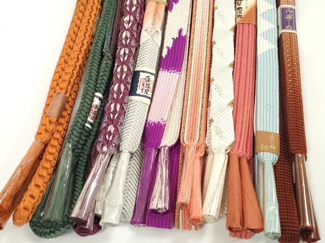 平和屋着物●和装小物　帯締め10本セット　礼装用　組紐　高麗組　笹浪組　草木染　金糸　めいくやまと　逸品　未使用　DABC1852zzz