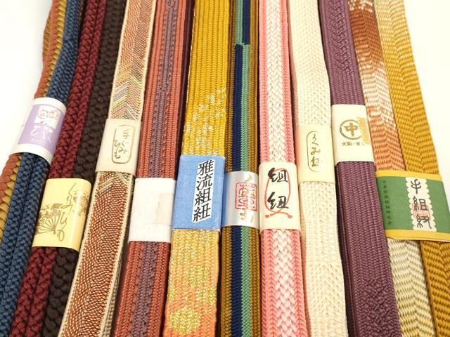 平和屋着物●和装小物　帯締め10本セット　雅流　組紐　高麗組　笹浪組　金糸　逸品　未使用　DABC1853zzz