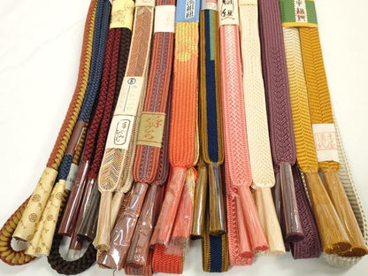 平和屋着物●和装小物　帯締め10本セット　雅流　組紐　高麗組　笹浪組　金糸　逸品　未使用　DABC1853zzz