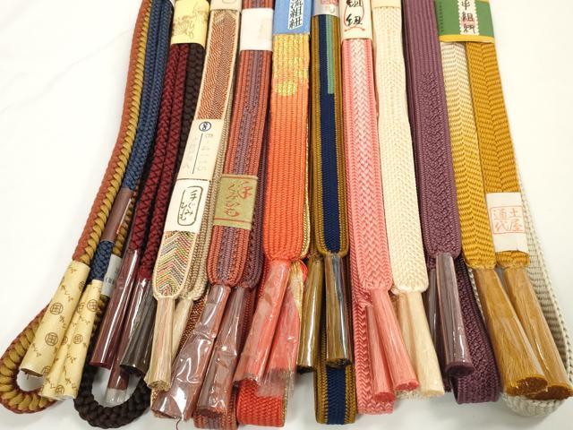 平和屋着物●和装小物　帯締め10本セット　雅流　組紐　高麗組　笹浪組　金糸　逸品　未使用　DABC1853zzz
