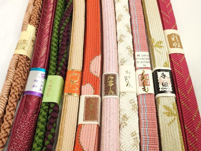 平和屋着物●和装小物　帯締め10本セット　礼装用　手組　高麗組　笹浪組　金糸　逸品　未使用　DABC1854zzz