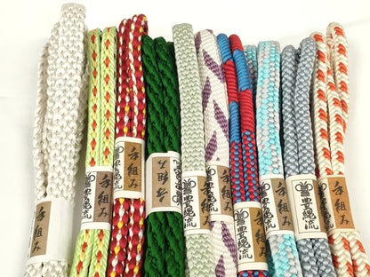 平和屋着物●和装小物　帯締め10本セット　豊縄流　手組　笹浪組　角八つ組　角源氏組　銀糸　逸品　未使用　DABC1856zzz