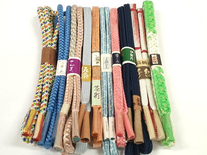 平和屋着物●和装小物　帯締め10本セット　組紐　御岳組　冠組　泥染　金銀糸　さが美・伊勢丹扱い　逸品　未使用　DABC1858zzz