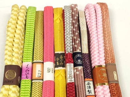 平和屋着物●和装小物　帯締め10本セット　佐賀錦　西陣製　手組紐　笹浪組　鎌倉組　金銀糸　逸品　未使用　DABC1859zzz