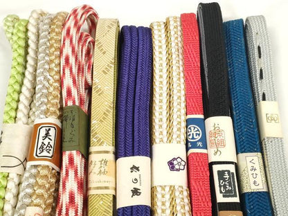 平和屋着物●和装小物　帯締め10本セット　礼装用　組紐　高麗組　冠組　金銀糸　逸品　未使用　DABC1860zzz
