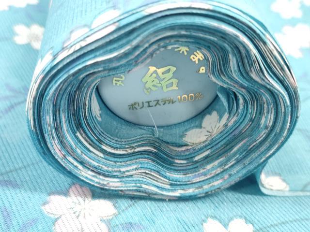 平和屋着物＊夏物 小紋 反物 着尺 絽 枝桜 洗える着物 未使用 DABC1861zzz