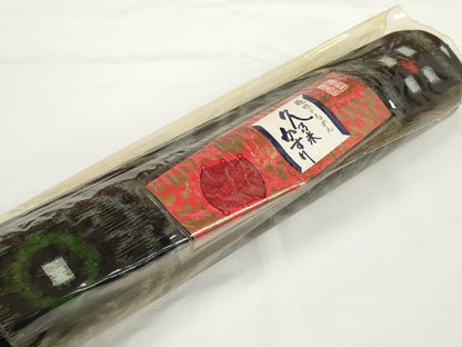 平和屋着物●久留米絣　反物　着尺　蜀江文様　野村織物謹製　証紙付き　綿　逸品　未使用　DABC1879zzz