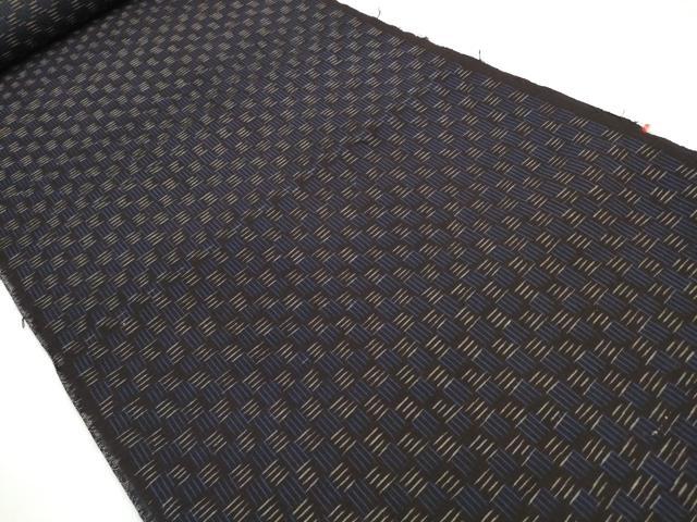 平和屋着物●久留米絣　反物　着尺　四崩し　山村一成作　証紙付き　綿　逸品　未使用　DABC1899zzz