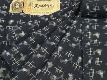 平和屋着物●久留米絣　反物　着尺　絣文様　国武織物謹製　証紙付き　綿　逸品　未使用　DABC1939zzz