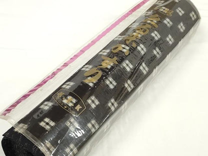 平和屋着物●久留米絣　反物　着尺　井桁絣　岩瀬要作　証紙付き　綿　逸品　未使用　DABC1947zzz