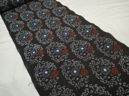 平和屋着物●久留米絣　反物　着尺　花唐草　橋口進作　証紙付き　綿　逸品　未使用　DABC1950zzz