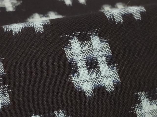平和屋着物●久留米絣　反物　着尺　井桁絣　高田有史作　証紙付き　綿　逸品　未使用　DABC1973zzz