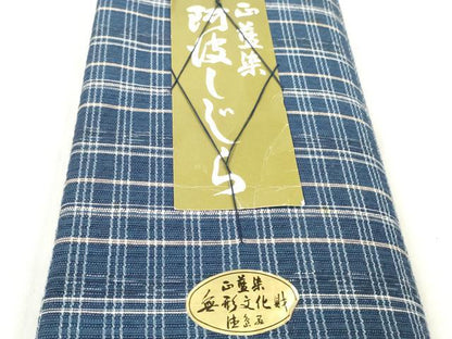 平和屋着物＊夏物 阿波しじら織 浴衣 反物 着尺 正藍染 格子 証紙付き 綿 逸品 未使用 DABC2000zzz