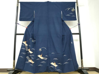 平和屋着物●訪問着 作家物 総刺繍 流水小舟人物文 金糸 正絹 逸品 DABC2001ud