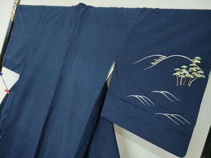 平和屋着物●訪問着 作家物 総刺繍 流水小舟人物文 金糸 正絹 逸品 DABC2001ud