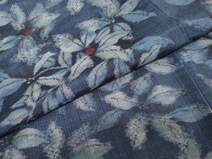 平和屋着物●上質な紬　枝花文　正絹　逸品　DABC2002ud