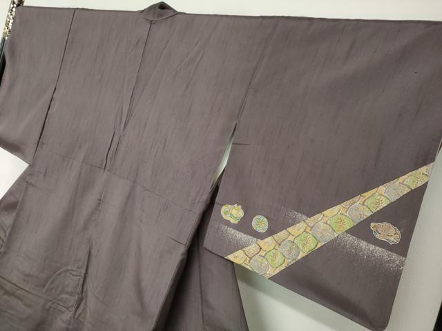 平和屋着物●手彫木版染　佐伯武晴　訪問着　陶器草花文　正絹　逸品　DABC2004ud
