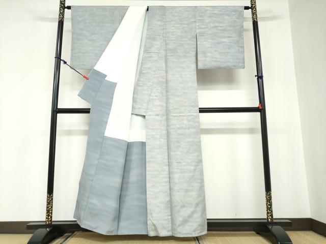 平和屋着物●石川県指定無形文化財　牛首紬　白山工房　手織り　霞文　正絹　逸品　DABC2005ud