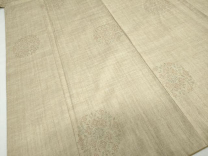 平和屋着物●本場結城紬　重要無形文化財　100亀甲　飛び亀甲柄　草花丸文　正絹　逸品　DABC2006ud