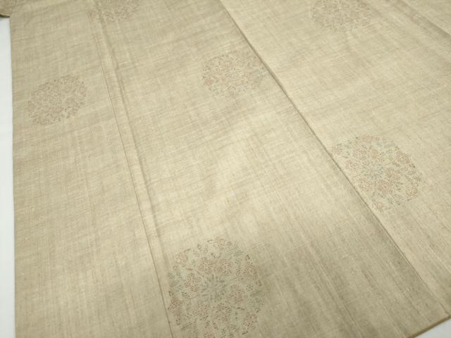 平和屋着物●本場結城紬　重要無形文化財　100亀甲　飛び亀甲柄　草花丸文　正絹　逸品　DABC2006ud