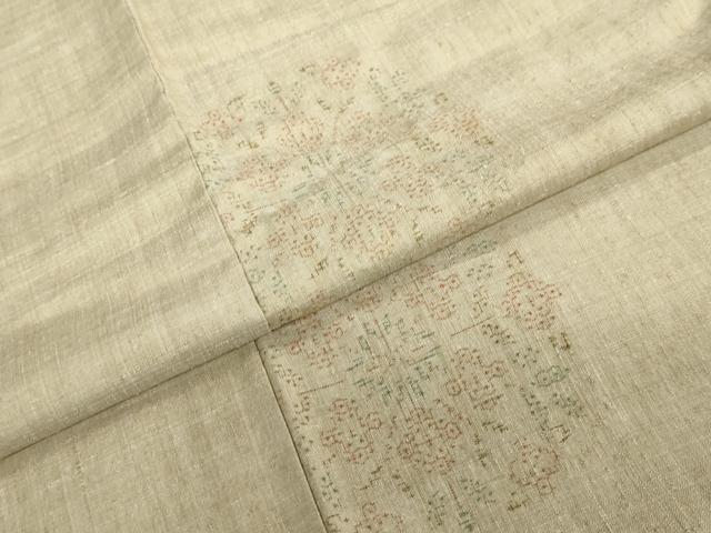 平和屋着物●本場結城紬　重要無形文化財　100亀甲　飛び亀甲柄　草花丸文　正絹　逸品　DABC2006ud
