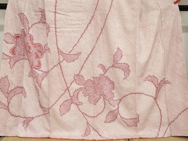 平和屋着物●訪問着 総絞り 草花文 正絹 逸品 DABC2010ud