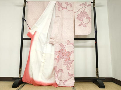 平和屋着物●訪問着 総絞り 草花文 正絹 逸品 DABC2010ud