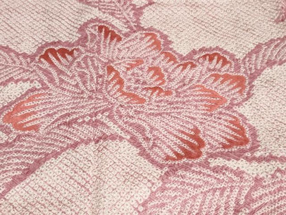 平和屋着物●訪問着 総絞り 草花文 正絹 逸品 DABC2010ud