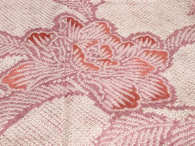 平和屋着物●訪問着 総絞り 草花文 正絹 逸品 DABC2010ud