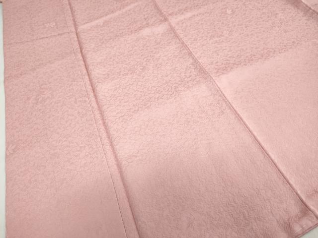 平和屋着物●上質な色無地 南天地紋 紅梅色 正絹 逸品 未使用 DABC2011ud