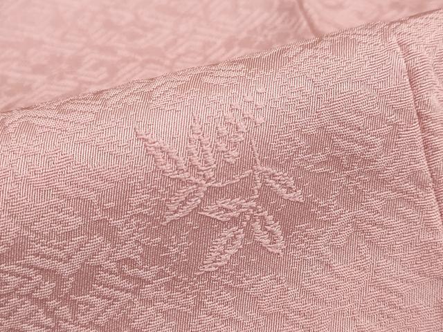 平和屋着物●上質な色無地 南天地紋 紅梅色 正絹 逸品 未使用 DABC2011ud