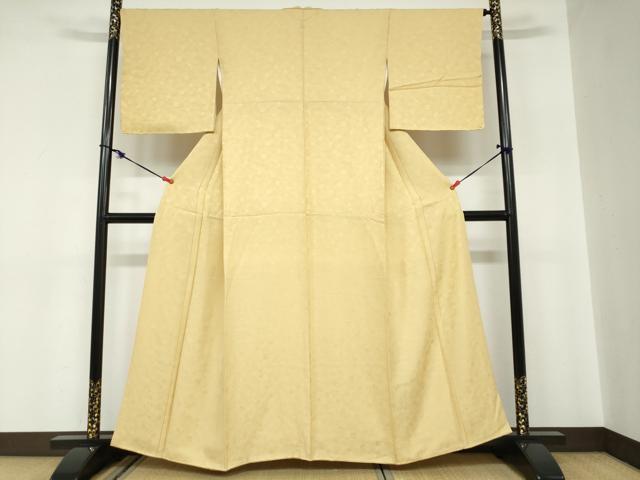 平和屋着物●上質な色無地　草花地紋　玉蜀黍色　正絹　逸品　未使用　DABC2018ud