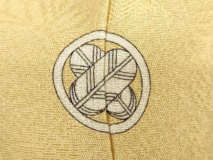 平和屋着物●上質な色無地　草花地紋　玉蜀黍色　正絹　逸品　未使用　DABC2018ud