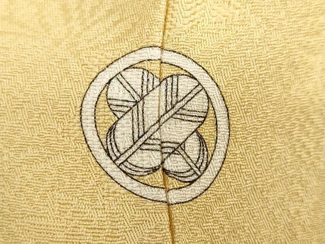平和屋着物●上質な色無地　草花地紋　玉蜀黍色　正絹　逸品　未使用　DABC2018ud