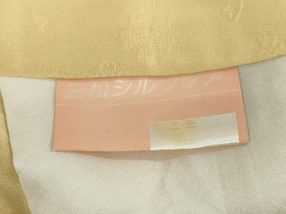 平和屋着物●上質な色無地　草花地紋　玉蜀黍色　正絹　逸品　未使用　DABC2018ud