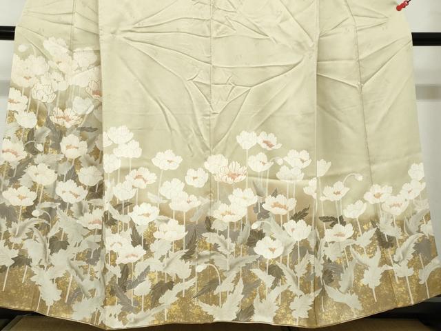 平和屋着物●訪問着 駒刺繍 草花文 金彩 正絹 逸品 DABC2021ud