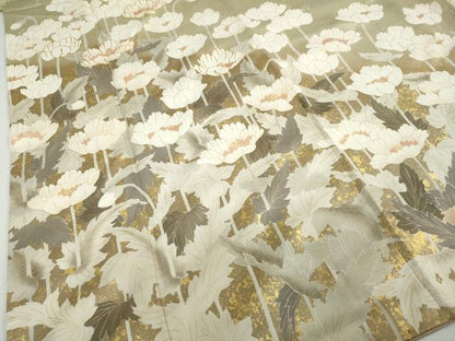 平和屋着物●訪問着 駒刺繍 草花文 金彩 正絹 逸品 DABC2021ud
