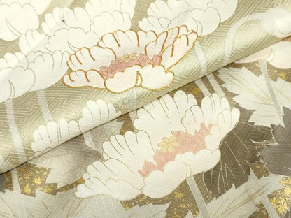 平和屋着物●訪問着 駒刺繍 草花文 金彩 正絹 逸品 DABC2021ud