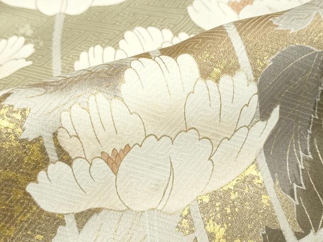 平和屋着物●訪問着 駒刺繍 草花文 金彩 正絹 逸品 DABC2021ud