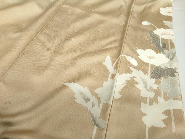 平和屋着物●訪問着 駒刺繍 草花文 金彩 正絹 逸品 DABC2021ud