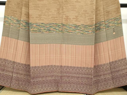 平和屋着物●石塚慎一　訪問着　横段吉祥文　正絹　逸品　DABC2022ud