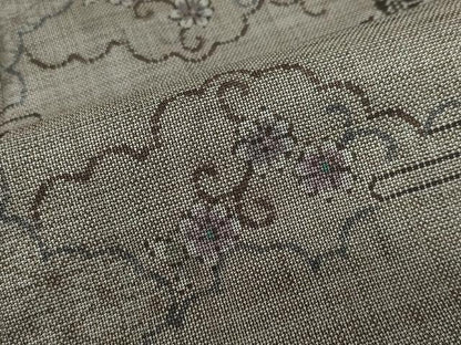 平和屋着物●本場大島紬　9マルキ　雲取り草花文　正絹　逸品　DABC2030ud
