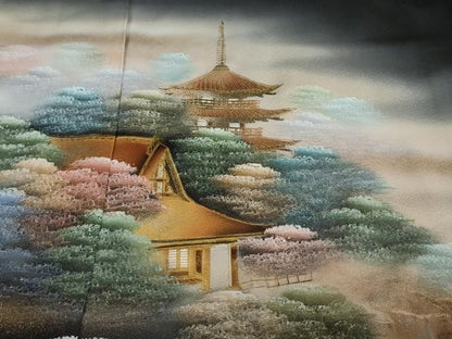 平和屋着物●豪華黒留袖　作家物　四季万葉　暈し染め　金銀彩　仮絵羽　正絹　逸品　未使用　DABC2034ud
