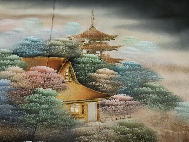 平和屋着物●豪華黒留袖　作家物　四季万葉　暈し染め　金銀彩　仮絵羽　正絹　逸品　未使用　DABC2034ud