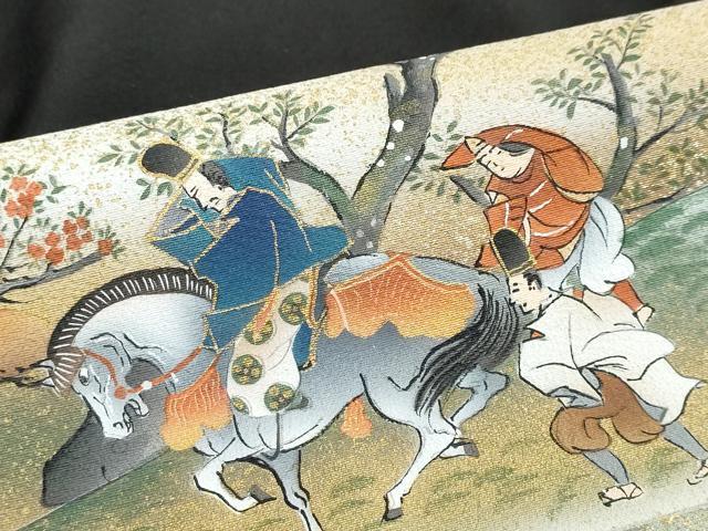 平和屋着物●豪華黒留袖　御所車人物風景文　金彩　仮絵羽　正絹　逸品　未使用　DABC2036ud